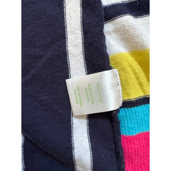 Lilly Pulitzer cardigan sweater striped blue white pink yellow XS extra small - Picture 8 of 9